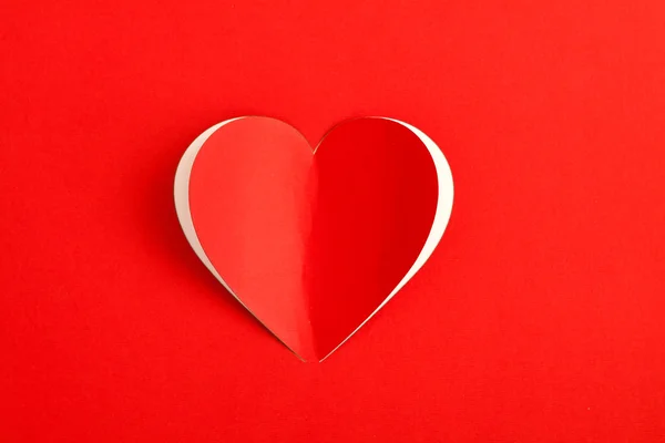 Cartão de etiqueta de papel vermelho coração — Fotografia de Stock