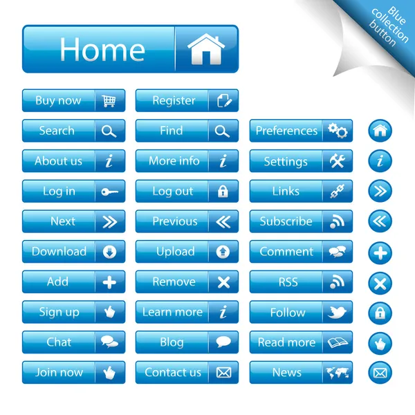 Web Elements Vector Botão — Vetor de Stock