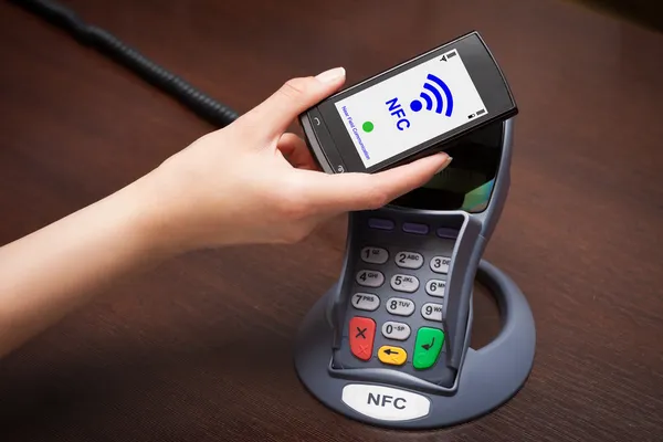 NFC - nära fältet meddelande — Stockfoto