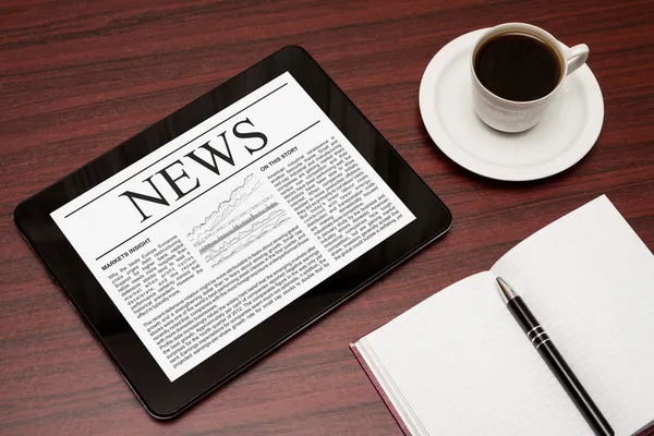 News on digital tablet. — Stock Photo, Image