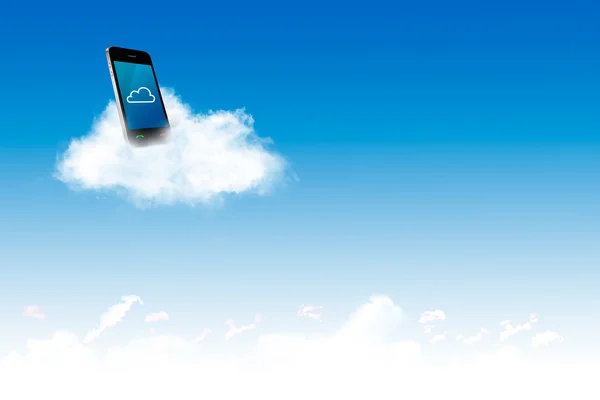 A Cloud, Cloud computing koncepció és üzleti telefon — Stock Fotó