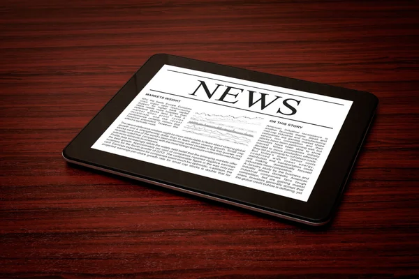 News on digital tablet. — Stock Photo, Image