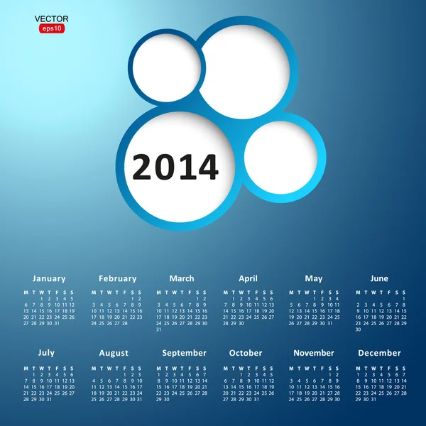 2014 new year calendar — Stock Vector