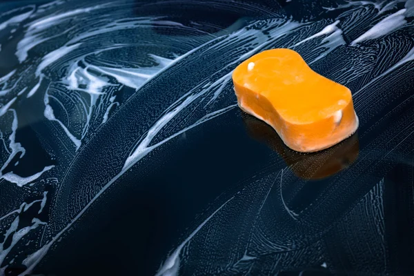 Sponge over the car for washing — Stock Photo, Image