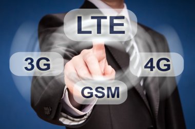 parmak lte düğmeye işadamı