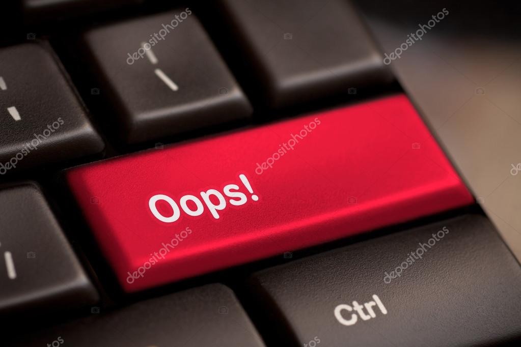 Mistake concepts, with oops message on keyboard. — Stock Photo