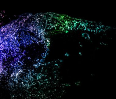 su renk sıçrama bubbles ile