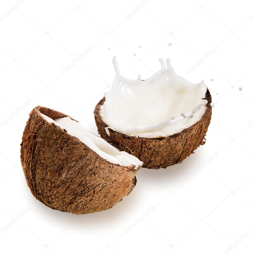Coconuts with milk splash