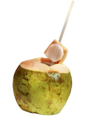 bir saman ile Hindistan cevizi