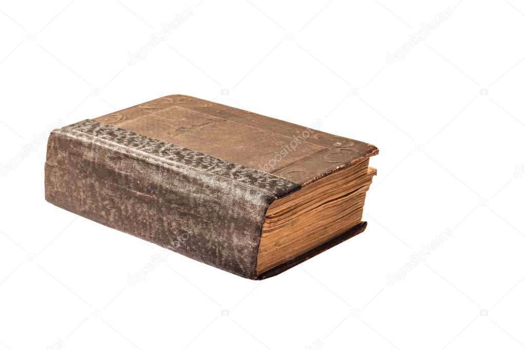 book in brown leather cover