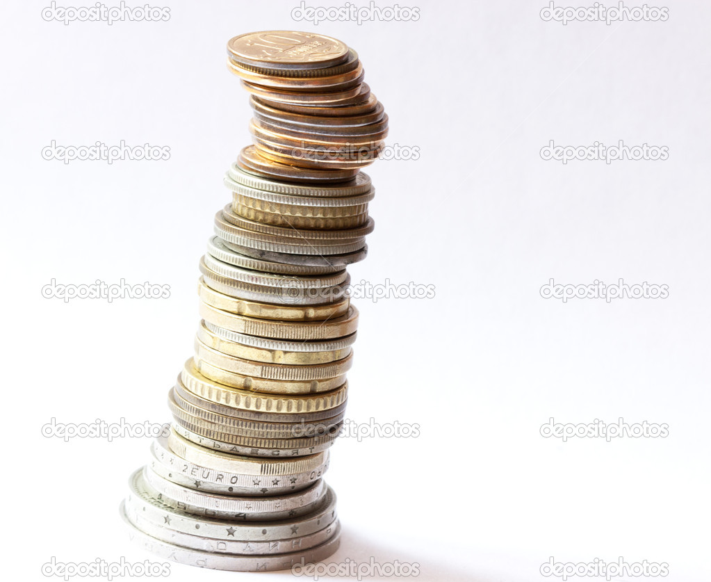 pyramid of metal coins