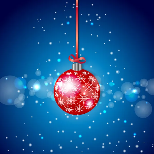 Boule de Noël pétillante rouge — Image vectorielle