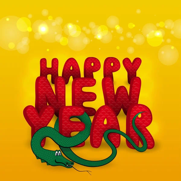 Yılan ile yeni yıl kartı — Stok Vektör