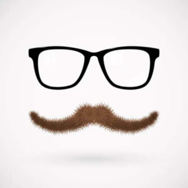Hipster glasses and mustache — Stock Vector