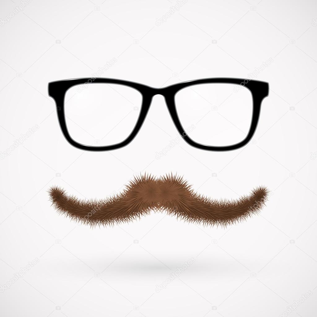 Hipster glasses and mustache
