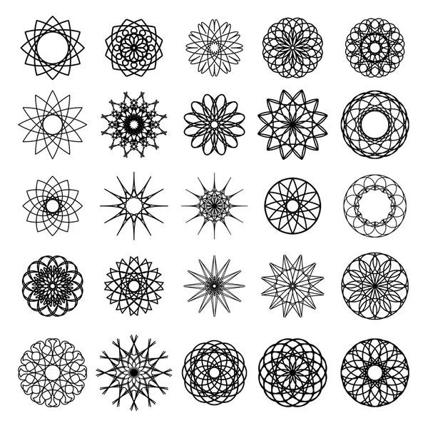 Round Ornament Set — Stock Vector