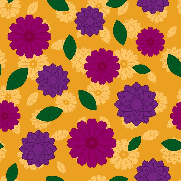 Fleurs motif sans couture — Image vectorielle