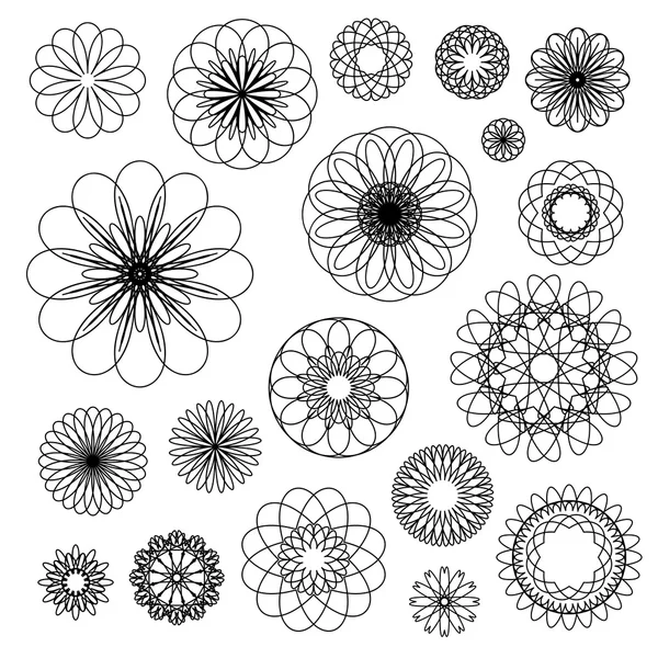 Round Ornament Set — Stock Vector