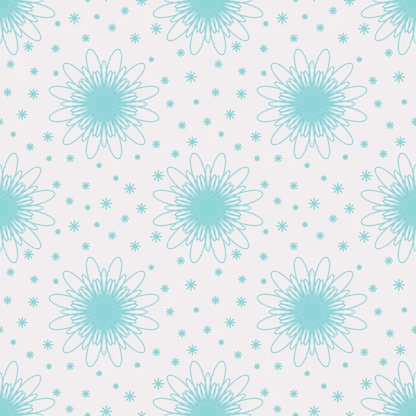 Snow Flowers Seamless Pattern — Stock Vector