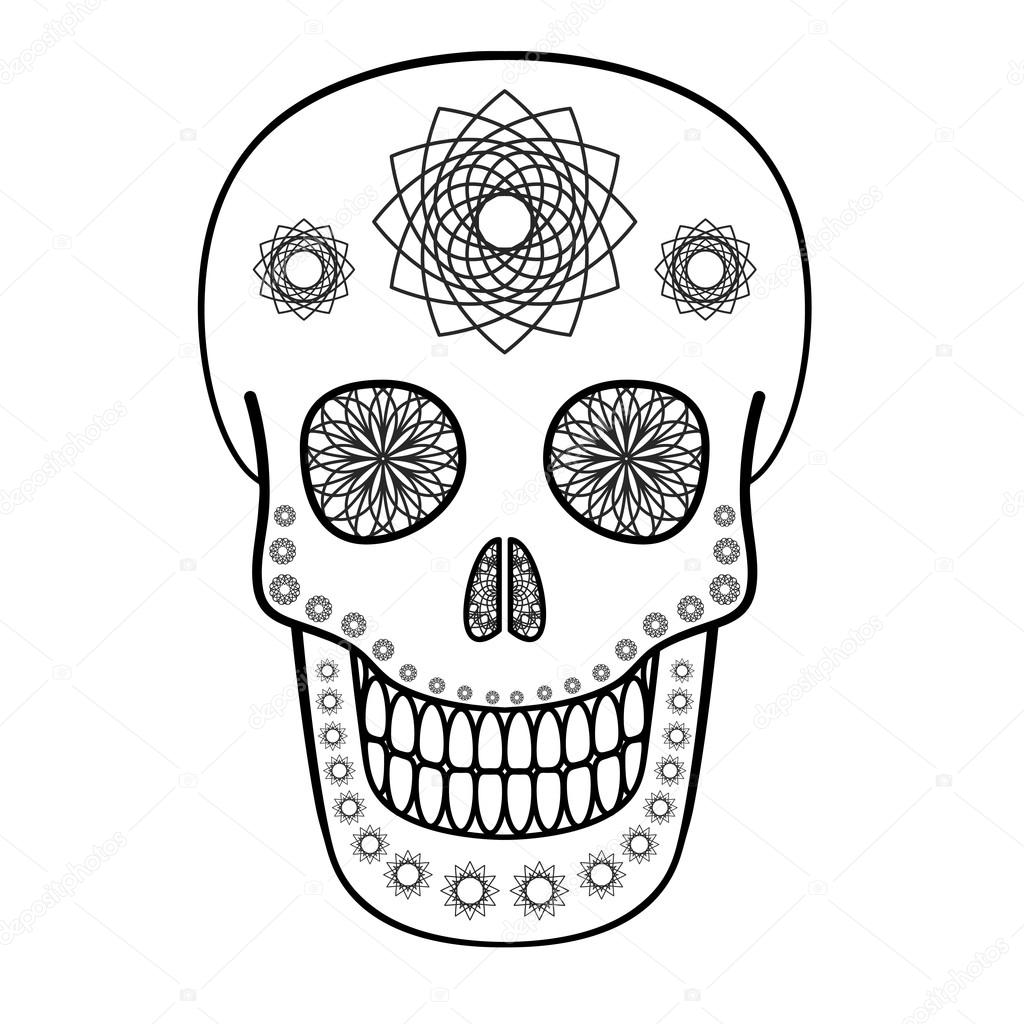 ornamental skull stock vector