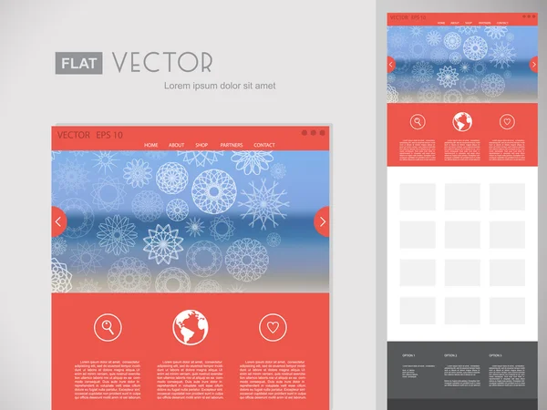 Flat Website Design Template — Stock Vector