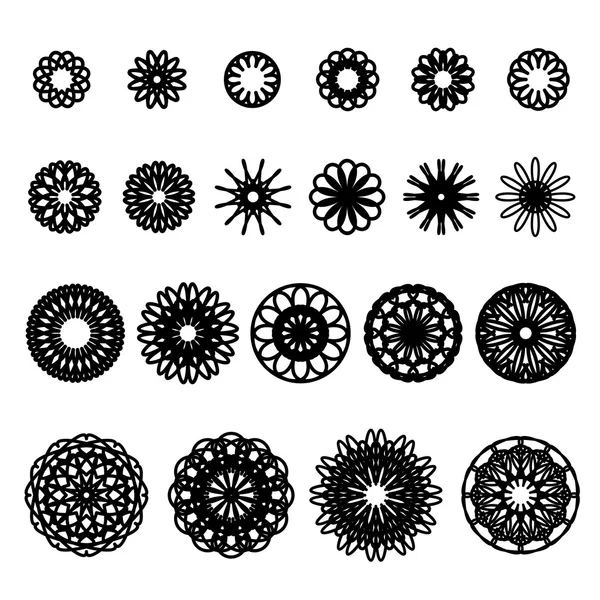 Ensemble d'ornement rond — Image vectorielle