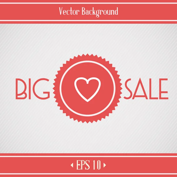 Sale Banner with Heart — Stock Vector
