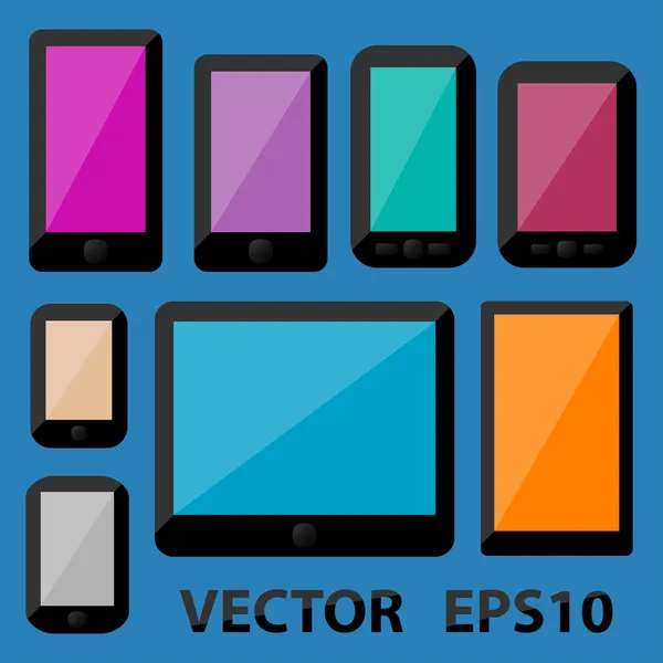 Smartphony a tablety — Stockový vektor