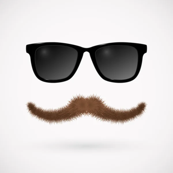 Lunettes et moustache Hipster — Image vectorielle