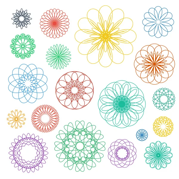 Round Ornament Set — Stock Vector