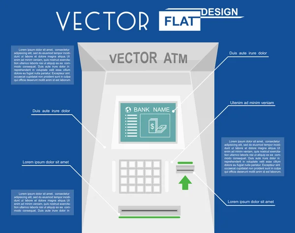 Plochá infographic ATM — Stockový vektor