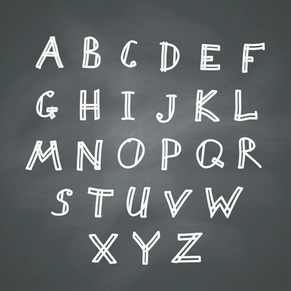 Alphabet sur tableau noir — Image vectorielle