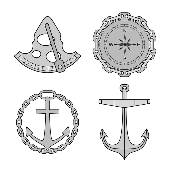 Set of nautical design elements — Stock Vector