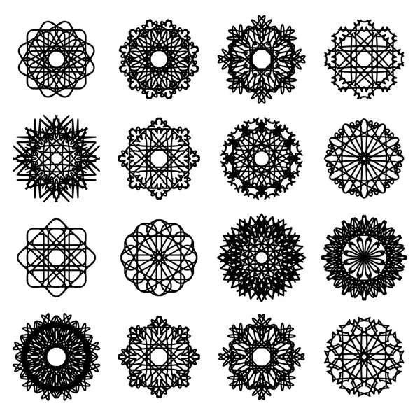 Round Ornament Set — Stock Vector