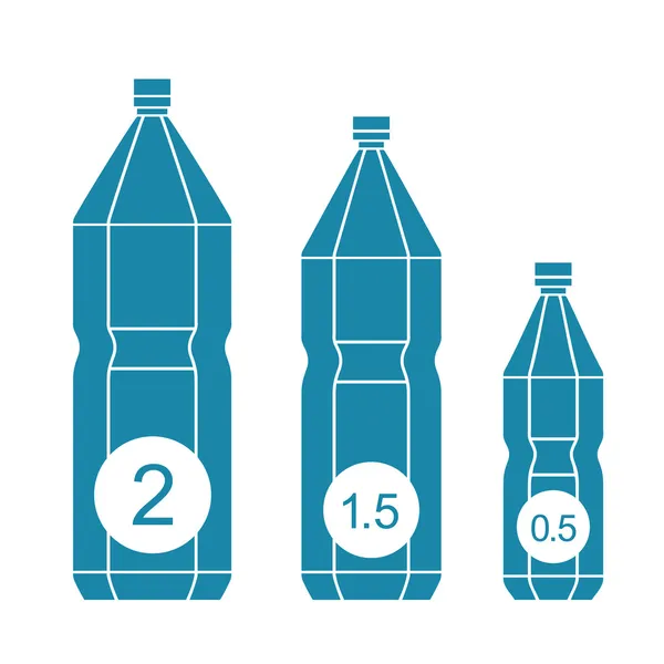 Conjunto de iconos de botella de agua aislados — Vector de stock