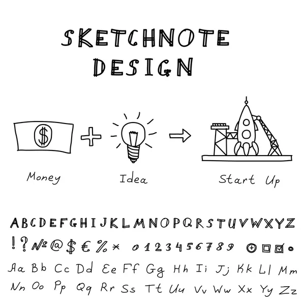 Vektor-Doodle Start-up-Design — Stockvektor