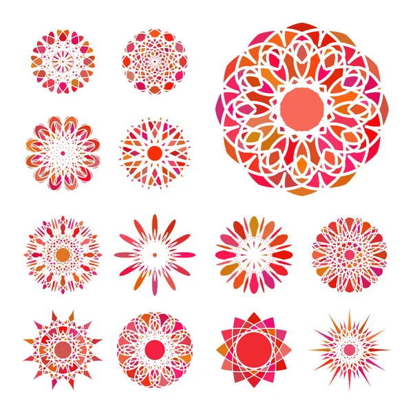 Round Ornament Set — Stock Vector