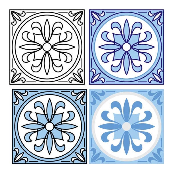 Vector decoratieve vierkante ornamenten set Rechtenvrije Stockvectors