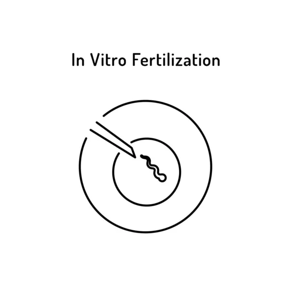 Logo wektora nawożenia in vitro. Jajko i spermatozon w symbolu probówki Wektor Stockowy