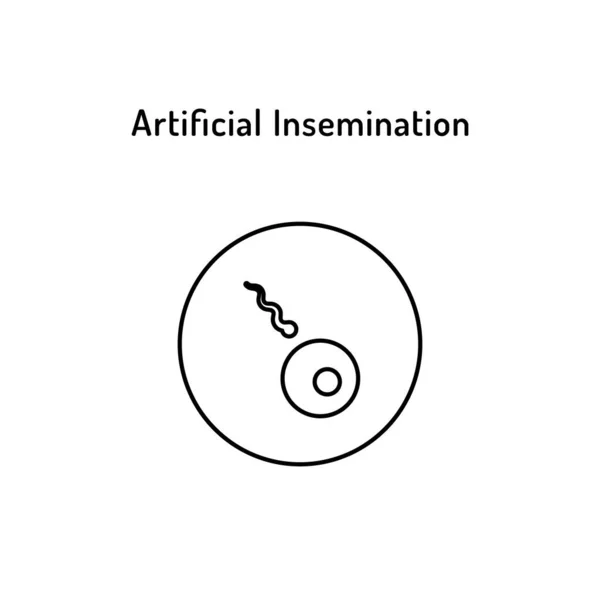 In Vitro Fertilization Vector Logo. Ei en Spermatozoon in reageerbuissymbool — Stockvector