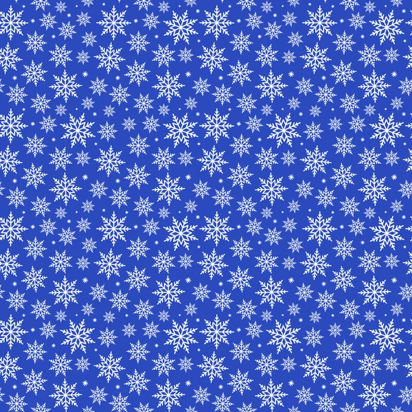 Blue christmas sneeuwvlokken patroon — Stockvector