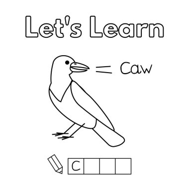 Çocuklar için boyama kitabı oyunu çizgi film Crow