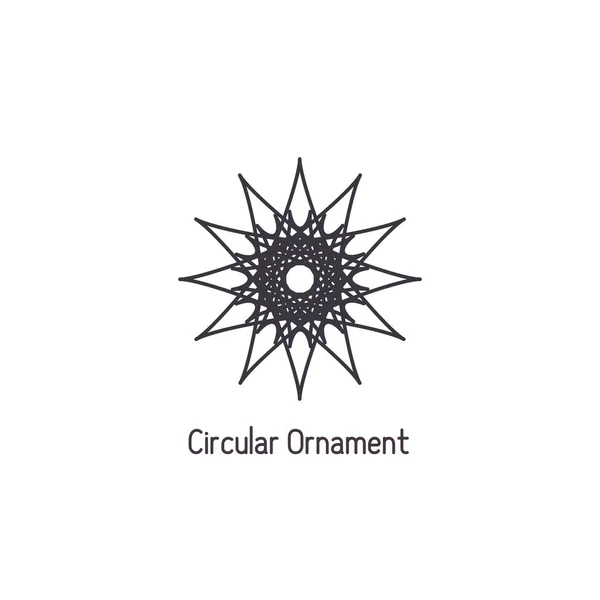 Emblema lineal circular geométrico vectorial — Vector de stock