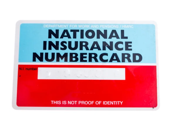 Carta numerica di assicurazione nazionale — Foto Stock