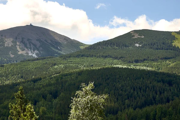 Vista Desde Karpatka Hill Montaña Karkonosze — Foto de Stock