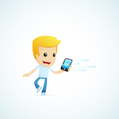 Farklı durumlarda komik çizgi film karakteri olan çizimler.