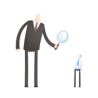 Patron çalışanını muayene ediyor.