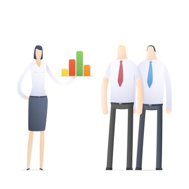 Genç iş kadını sunum yapıyor