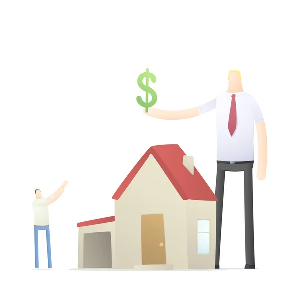 Ügynök növeli a hitelkamatlábat az ingatlan — Stock Vector