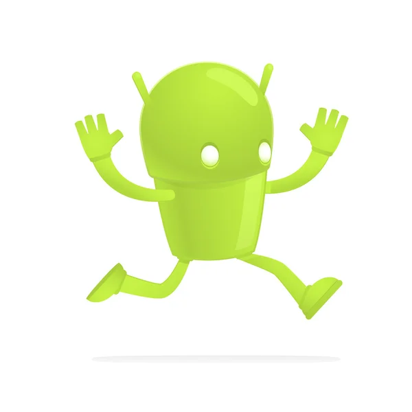 Amuzant desen animat android — Vector de stoc